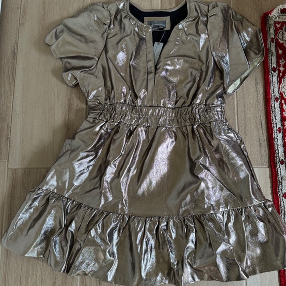Anthropologie Somerset metallic faux leather dress - Picture 4 of 5